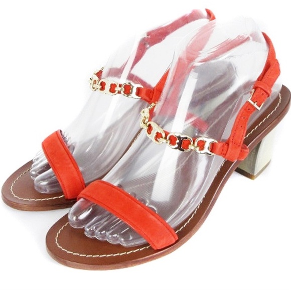 Tory Burch Shoes - Tory Burch Vibrant Orange Sandals with gold hardware